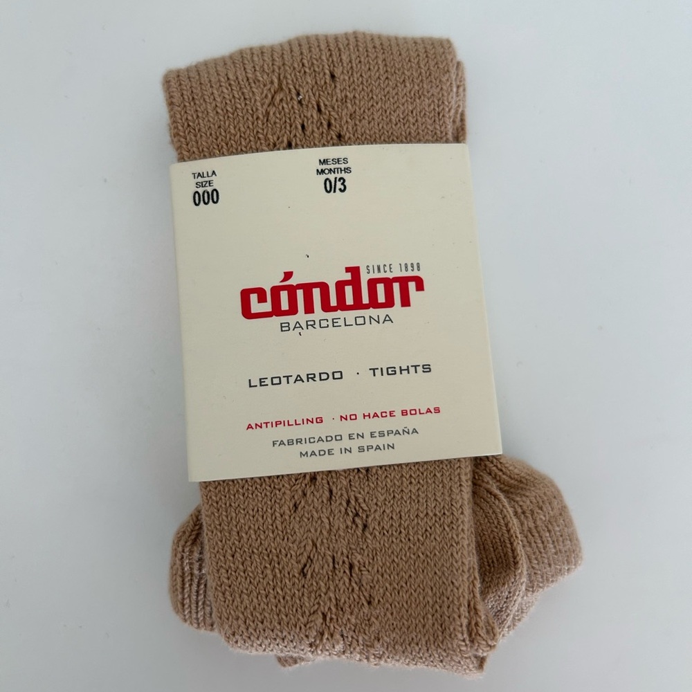Cóndor Barcelona Tights in Camel. Size 0/3 months